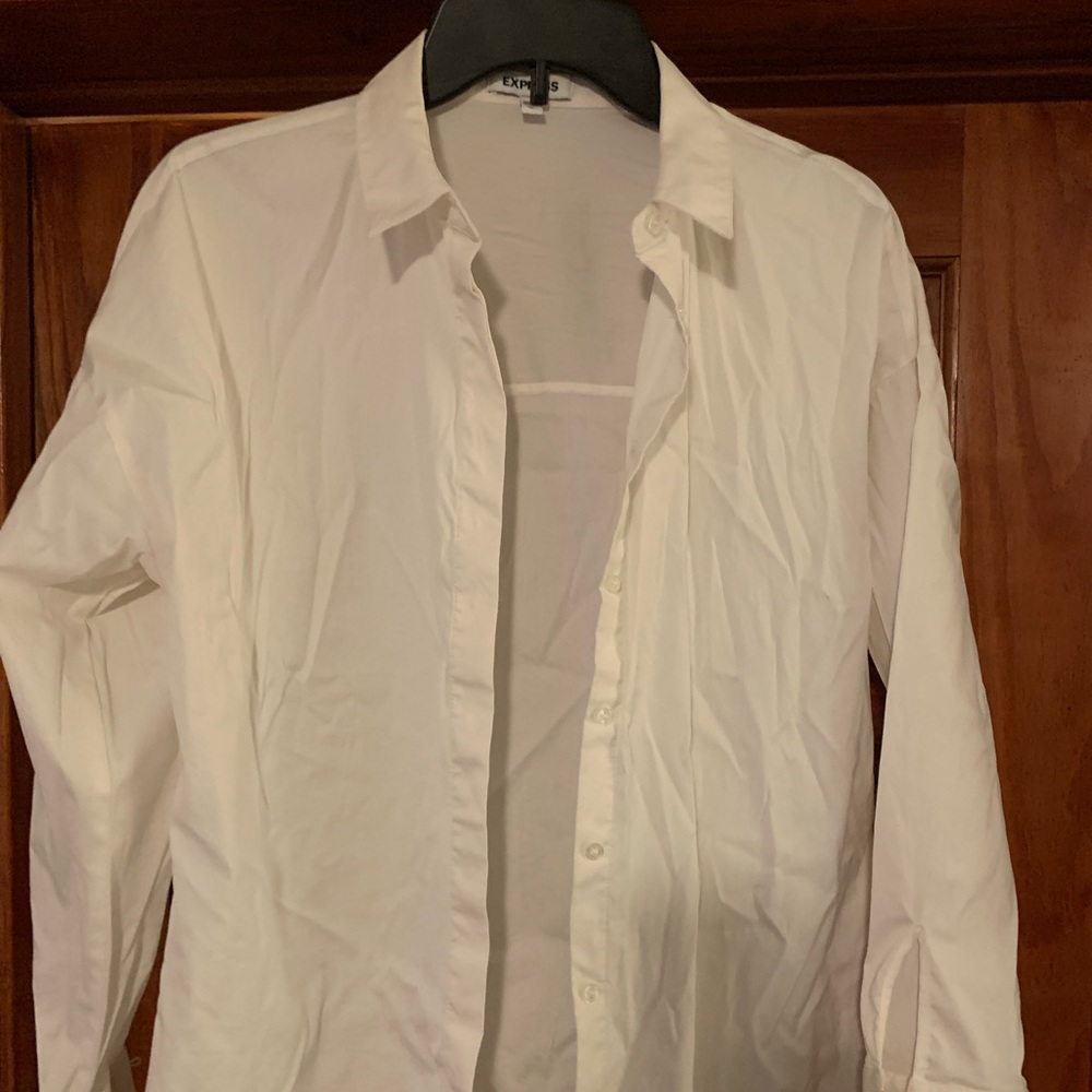 Express Women’s White Button Down, Size Medium